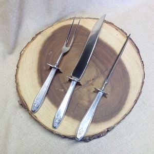 Vintage Wm Rogers & Son 3 piece Roast Carving Set
